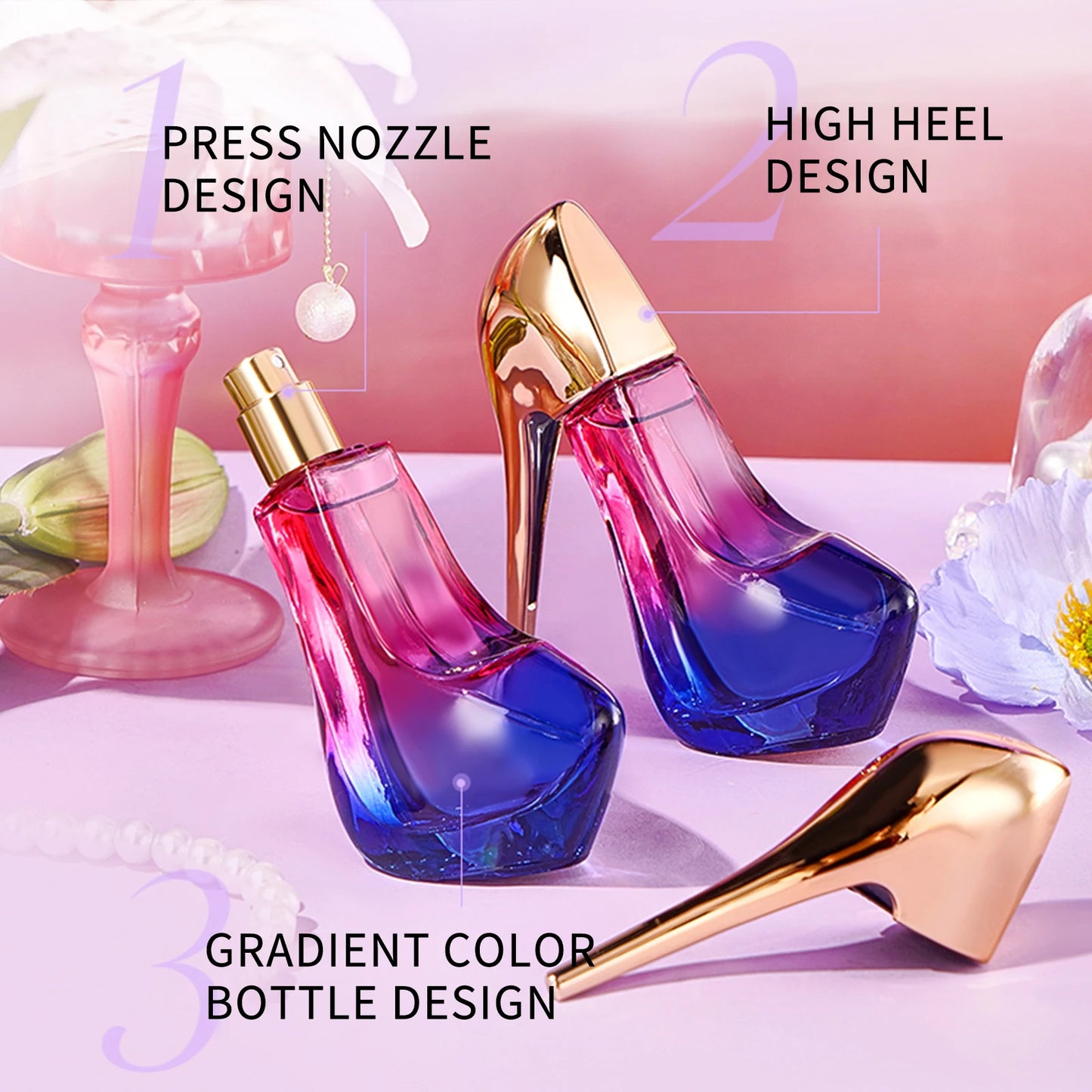 Heel Styling Perfume Eau De Parfum Spray Natural Fragrance Parfum Lasting and Charming Personal Perfume for Women and Girls 30ML