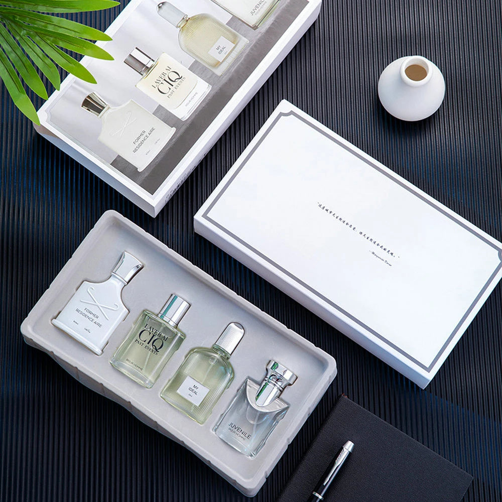 Men Perfume Gift Box 100Ml Four Piece Set Lasting Fragrance Body Spray Plant Floral Scent Pheromone Cologne Perfumes Masculinos