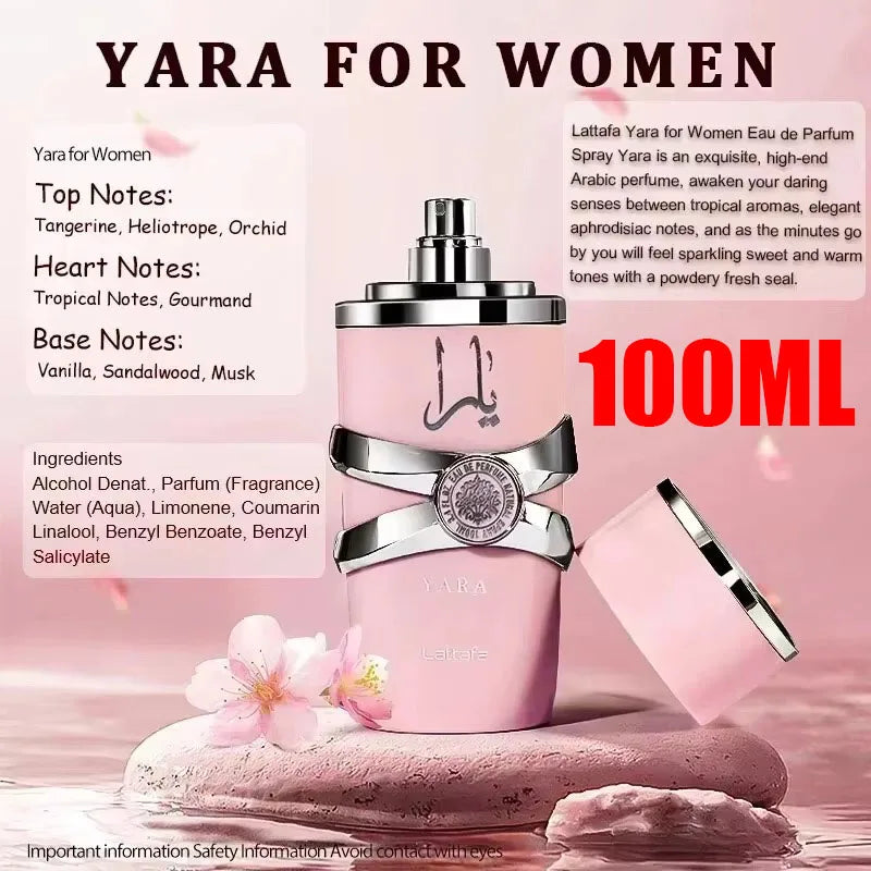 New 100ml Yara EDP for Women / Asad 100ml EDP for Men - Long Lasting Floral & Woody Arabian Perfume Spray, Luxury Scent Gift