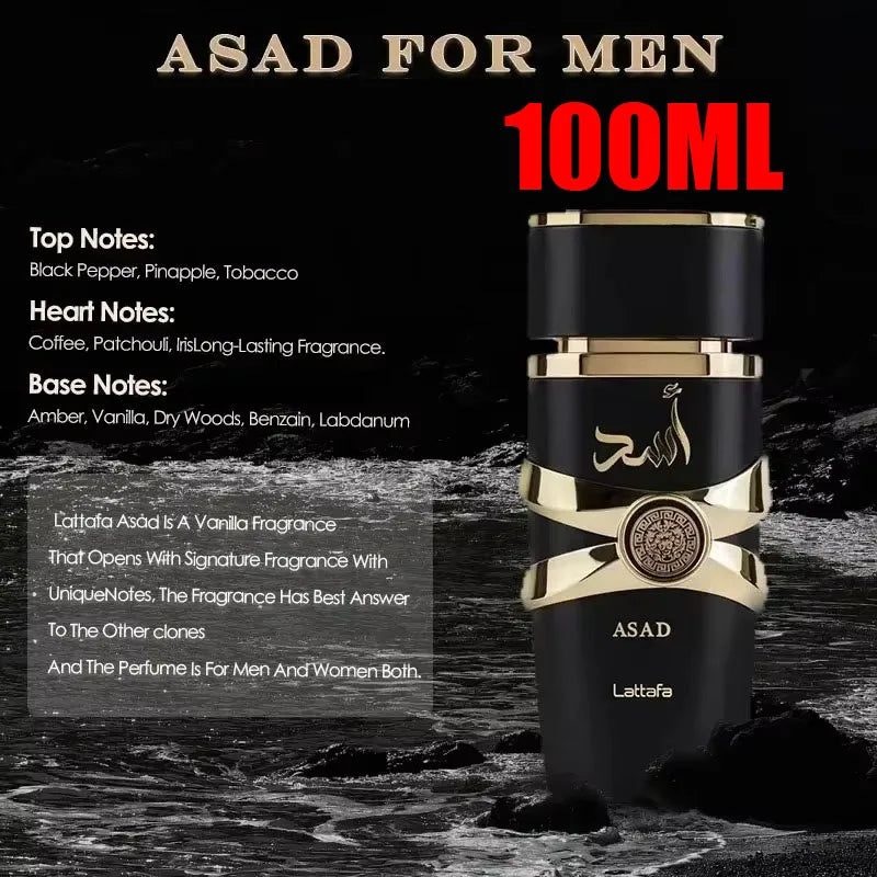 New 100ml Yara EDP for Women / Asad 100ml EDP for Men - Long Lasting Floral & Woody Arabian Perfume Spray, Luxury Scent Gift