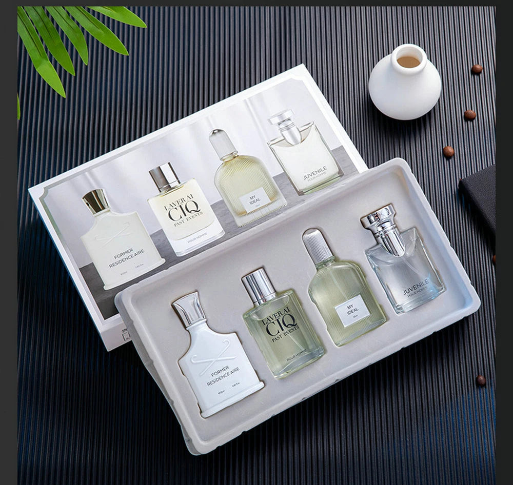 Men Perfume Gift Box 100Ml Four Piece Set Lasting Fragrance Body Spray Plant Floral Scent Pheromone Cologne Perfumes Masculinos