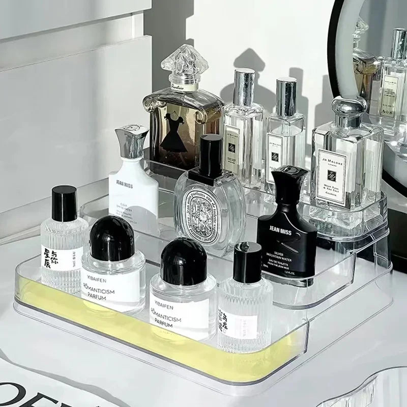 Acrylic Three-Layer Transparent Perfume Organizer Rack Q Fragrance Mini Storage Box Display Stand Plastic Storage Holder