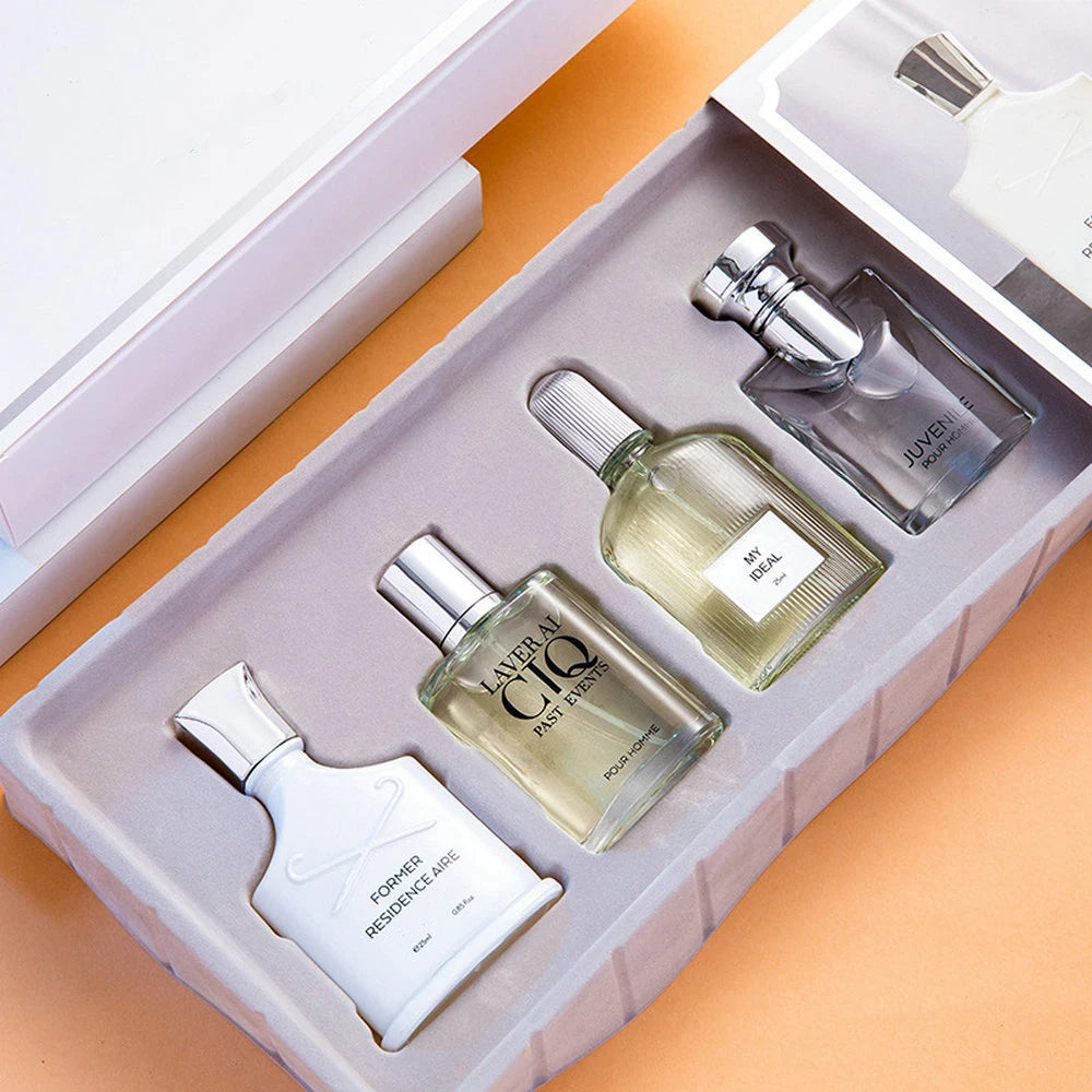 Men Perfume Gift Box 100Ml Four Piece Set Lasting Fragrance Body Spray Plant Floral Scent Pheromone Cologne Perfumes Masculinos