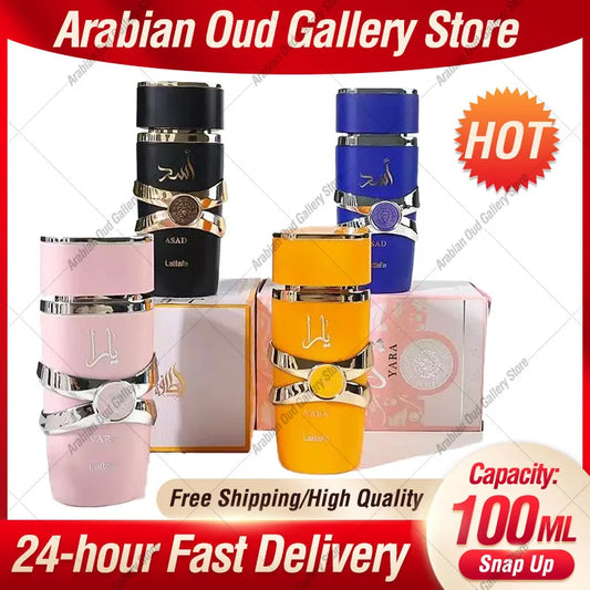 New 100ml Yara EDP for Women / Asad 100ml EDP for Men - Long Lasting Floral & Woody Arabian Perfume Spray, Luxury Scent Gift