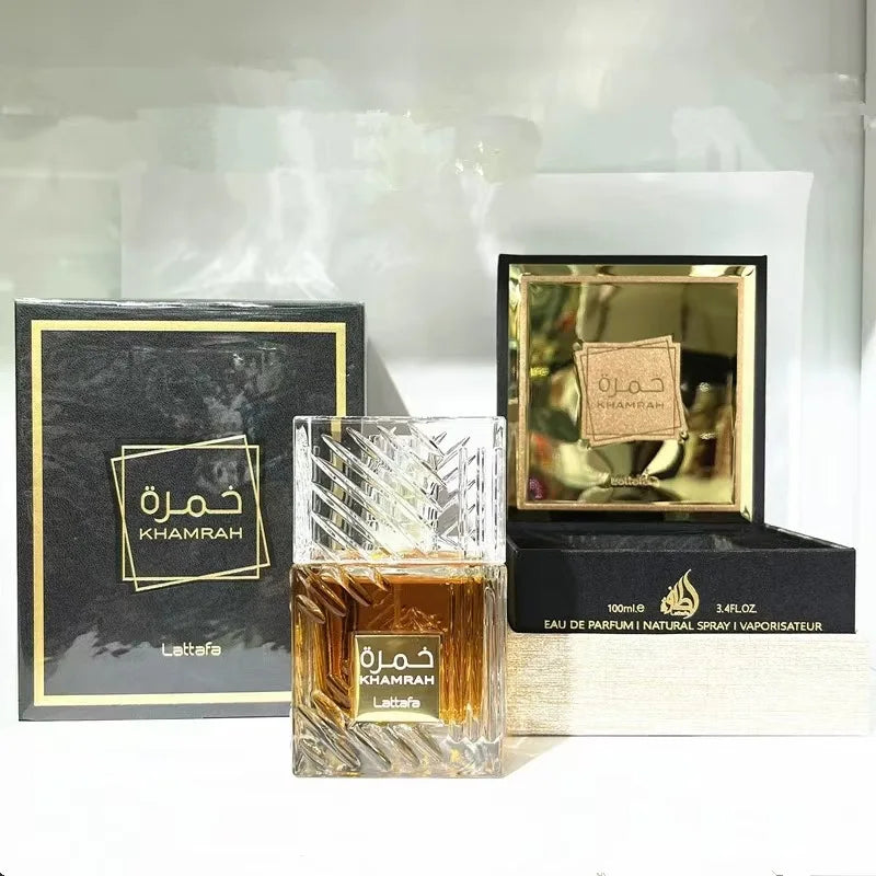 Lattafa Khamrah Qahwa Khamrah Dukhan Eau De Parfum Sprays3.4 OZ DoubleDepth Double DesireFiery Gourmand Unforgettable Bundle
