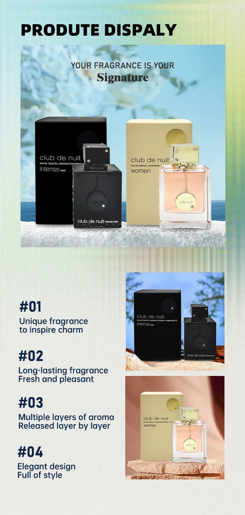 ARMAF Club De Nuit Intense Man EDT & Women EDP (105ml) - Woody Spicy & Light Vietnam Fragrance, Long-Lasting Pheromone Perfume