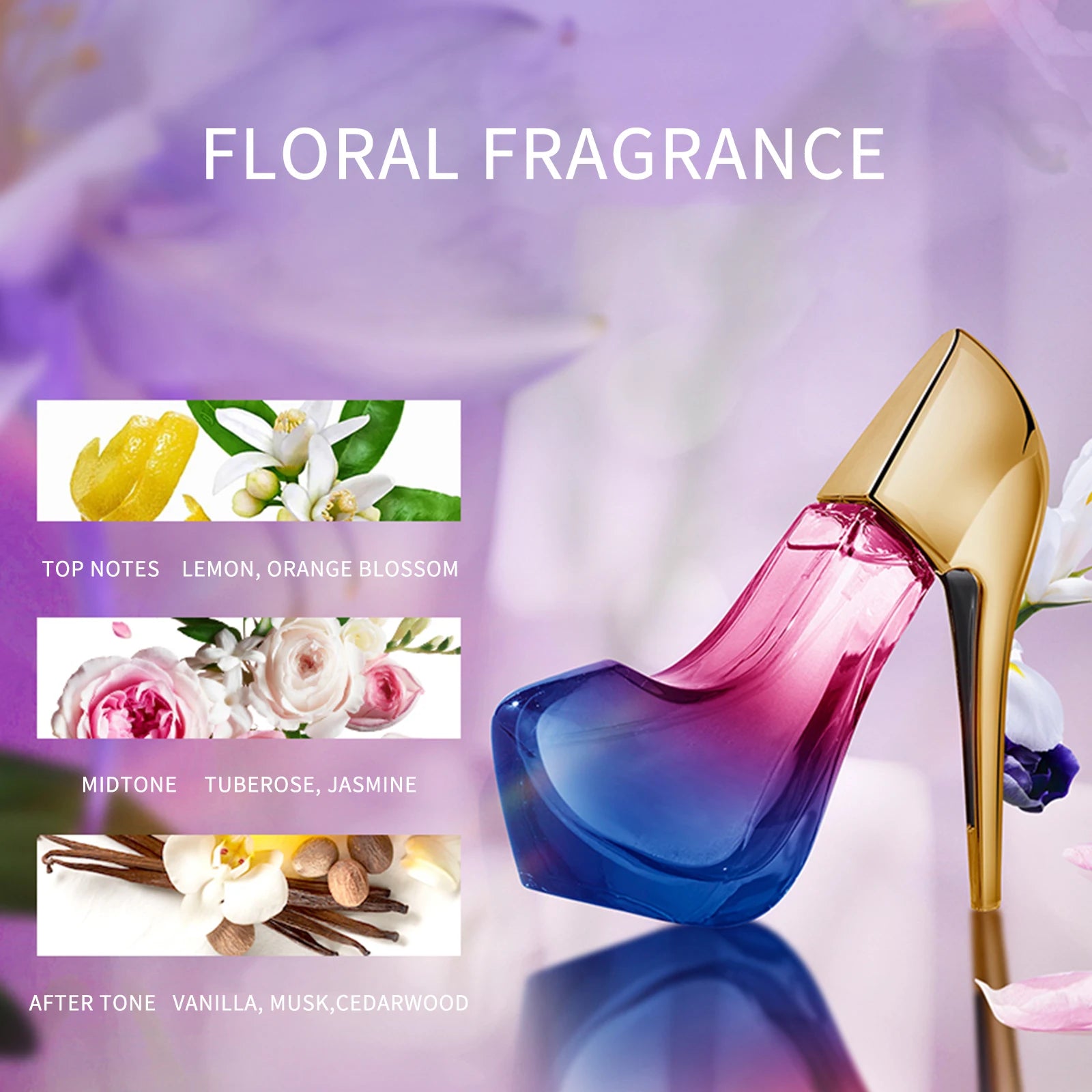 Heel Styling Perfume Eau De Parfum Spray Natural Fragrance Parfum Lasting and Charming Personal Perfume for Women and Girls 30ML